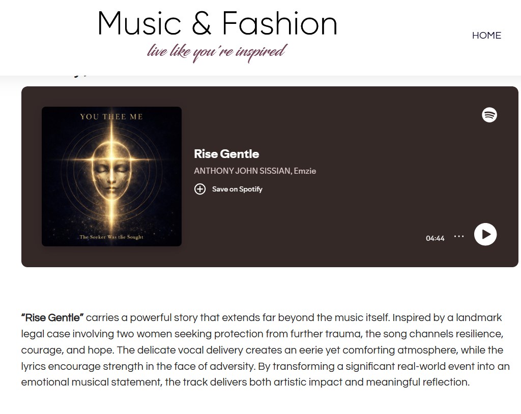 Music & Fashion — Rise Gentle